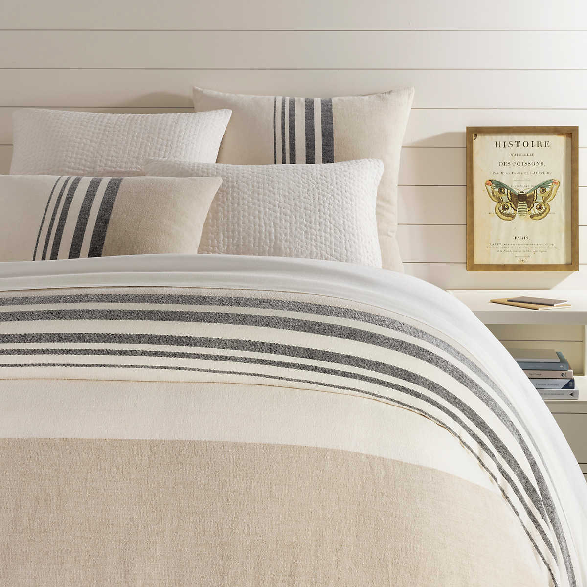 Linen Chenille — Housse de couette lin chenille rayures | Au Loft
