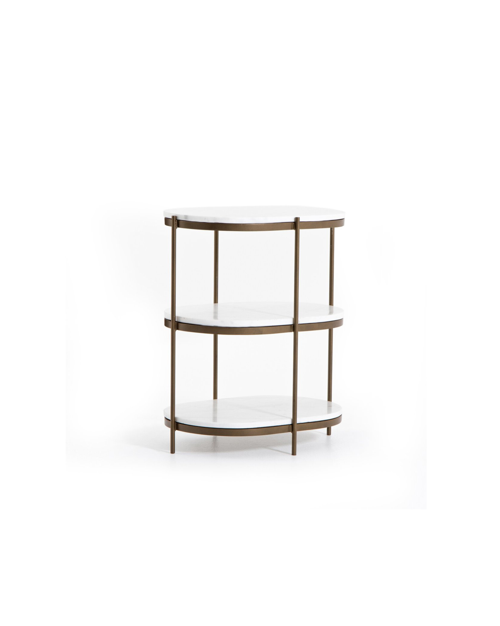 Felix oval - Laiton/Blanc